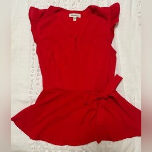 Monteau Red Peplum Top